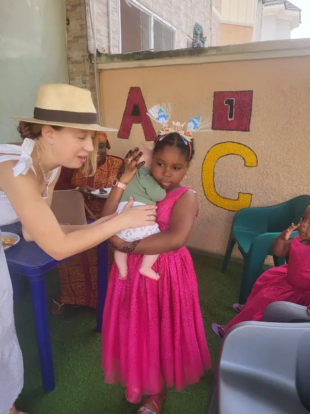 Children exploring learning materials